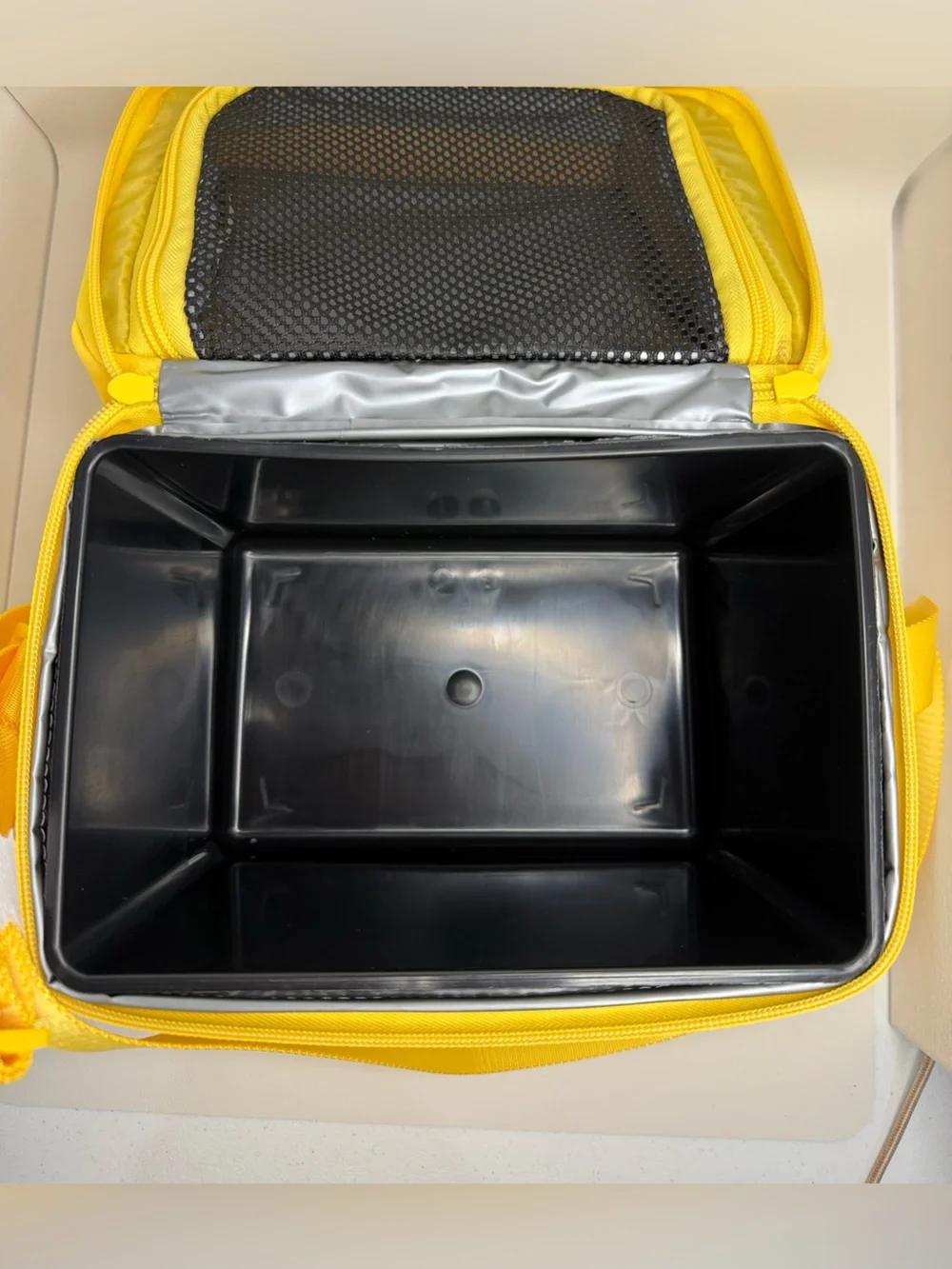 Ozark Trail Yellow and White Striped Soft-Sided Cooler
